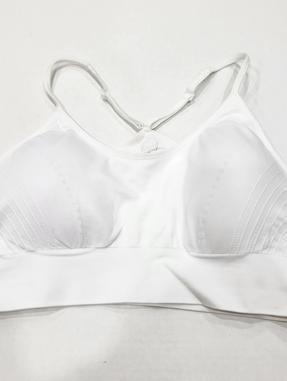 Pro-Fit Seamless Size L Racerback White Sports Bra Gym Fitness Athleisure Sport